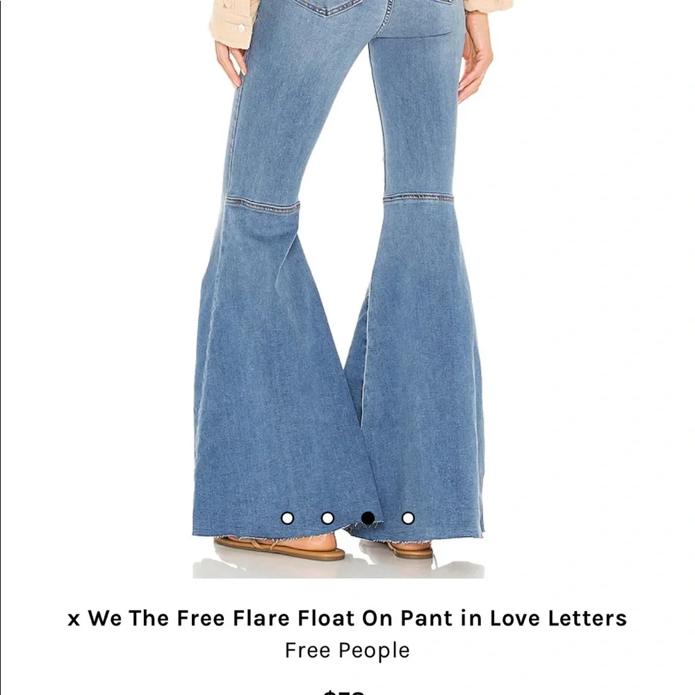 FREE PEOPLE Just Float On Wide Leg Denim Pant Jeans 26β Light Blue $78 EUC - Picture 3 of 16